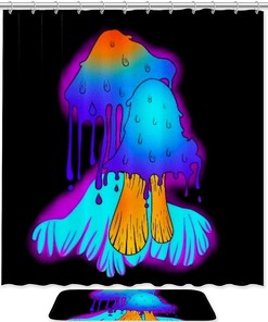 Melting Mushrooms Shower Curtain in Waterproof Fabric for Bathroom Decor