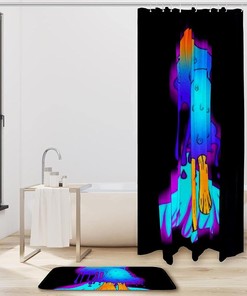 Melting Mushrooms Shower Curtain in Waterproof Fabric for Bathroom Decor