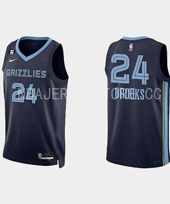 Memphis Grizzlies 24 Dillon Brooks 2022-23 Icon Edition Navy Men Jersey