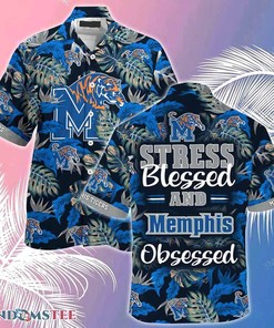 Memphis Tigers Beach Hawaiian Shirt Stress Blessed Obsessed