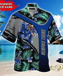Memphis Tigers Customized Summer Hawaiian Shirt, With Tropical Pattern for Fans