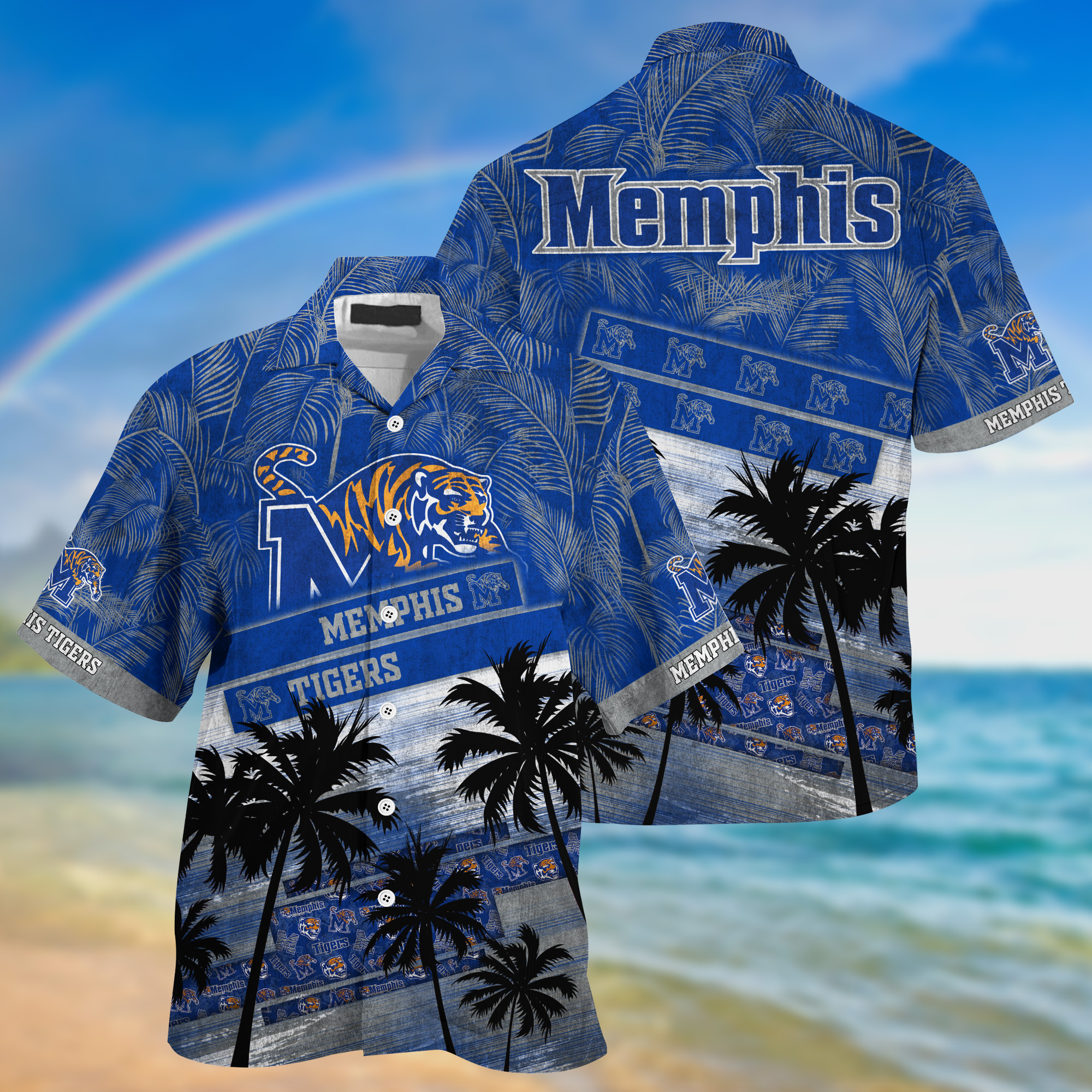 Memphis Tigers NCAA Palm Tree Pattern Hawaii Shirt For Sports Fans