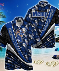 Memphis Tigers Summer Hawaiian Shirt, With Tropical Flower Pattern for Fans