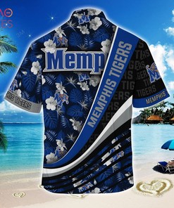 Memphis Tigers Summer Hawaiian Shirt, With Tropical Flower Pattern for Fans