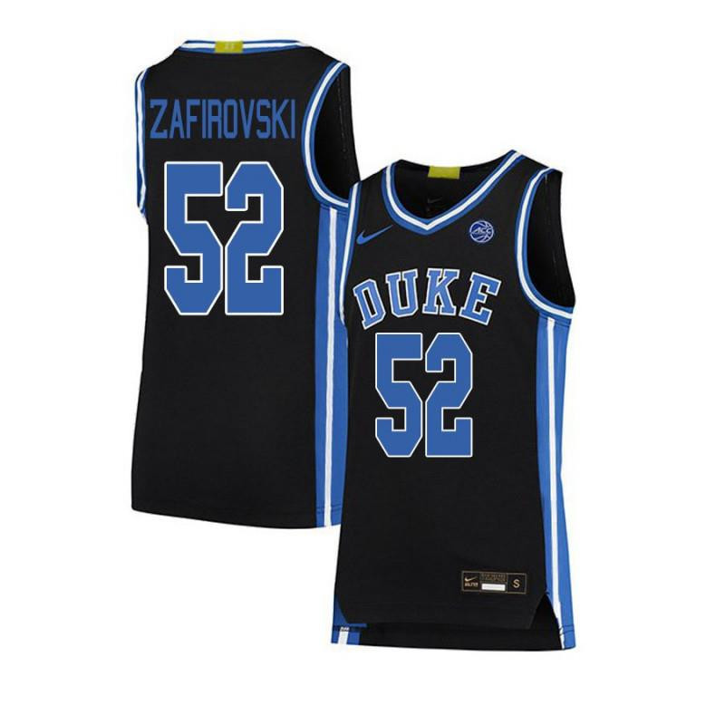 Men 52 Todd Zafirovski Duke Blue Devils Elite Basketball Men Jersey - Black