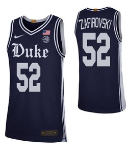 Men 52 Todd Zafirovski Duke Blue Devils Elite Basketball Men Jersey - Navy