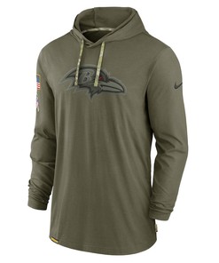 Men Baltimore Ravens 2022 Salute to Service Tonal Pullover Hoodie - Olive