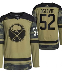 Men Buffalo Sabres Andrew Oglevie 2022 Military Appreciation Night Camo 52 Jersey Primegree Jersey
