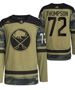 Men Buffalo Sabres Tage Thompson 2022 Military Appreciation Night Camo 72 Jersey Primegreen Jersey