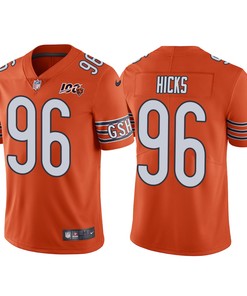 Men Chicago Bears 100th Anniversary Akiem Hicks Orange Vapor Limited Jersey