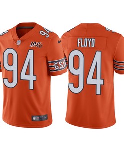Men Chicago Bears 100th Anniversary Leonard Floyd Orange Vapor Limited Jersey