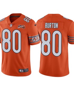 Men Chicago Bears 100th Anniversary Trey Burton Orange Vapor Limited Jersey