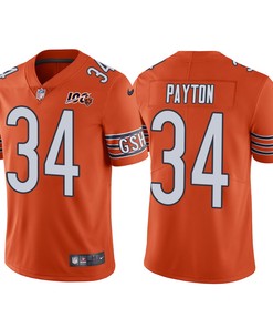 Men Chicago Bears 100th Anniversary Walter Payton Orange Vapor Limited Jersey