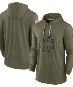Men Cleveland Browns 2022 Salute to Service Tonal Pullover Hoodie - Olive