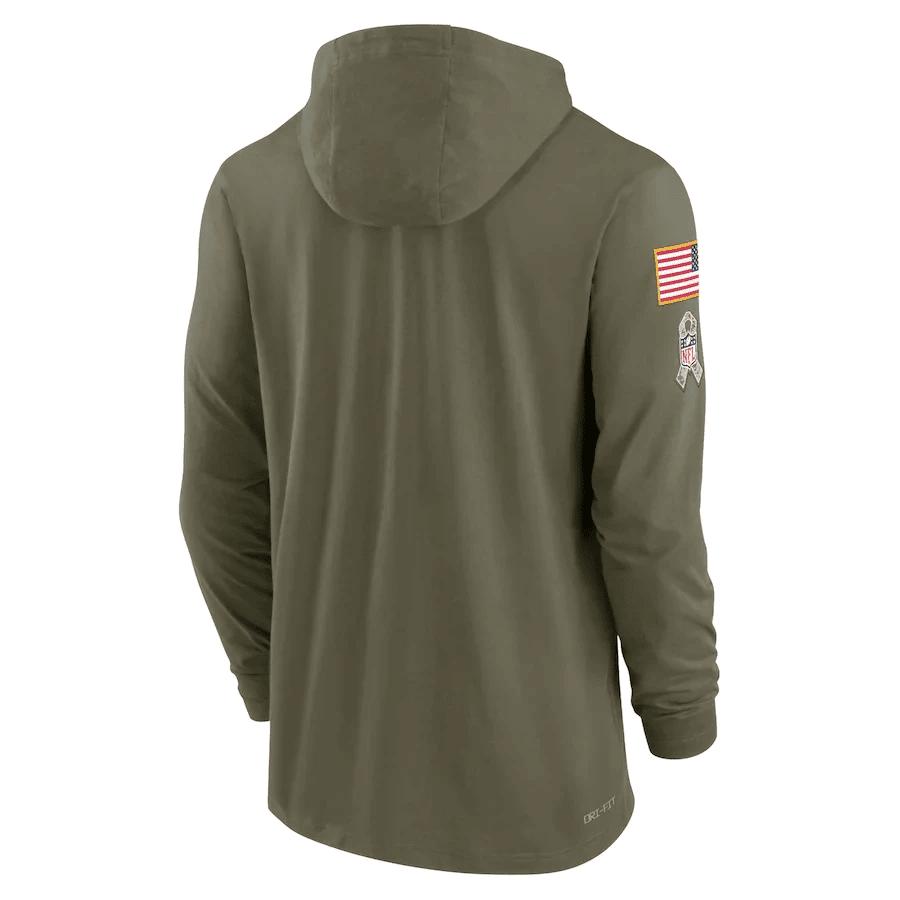 Men Cleveland Browns 2022 Salute to Service Tonal Pullover Hoodie - Olive
