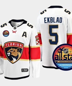 Men Florida Panthers Aaron Ekblad 5 2023 NHL All-Star Away White Jersey