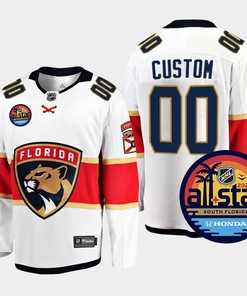 Men Florida Panthers Custom 00 2023 NHL All-Star Away White Jersey