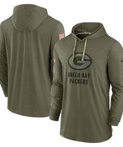 Men Green Bay Packers 2022 Salute to Service Tonal Pullover Hoodie - Olive