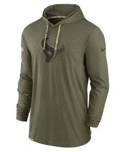 Men Houston Texans 2022 Salute to Service Tonal Pullover Hoodie - Olive