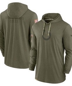 Men Indianapolis Colts 2022 Salute to Service Tonal Pullover Hoodie - Olive