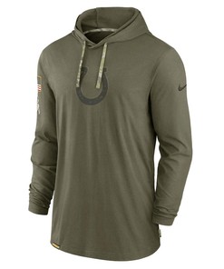 Men Indianapolis Colts 2022 Salute to Service Tonal Pullover Hoodie - Olive