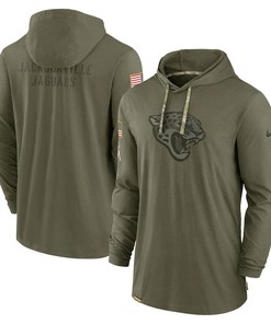 Men Jacksonville Jaguars 2022 Salute to Service Tonal Pullover Hoodie - Olive