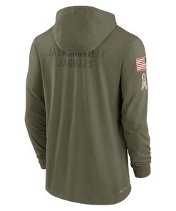 Men Jacksonville Jaguars 2022 Salute to Service Tonal Pullover Hoodie - Olive
