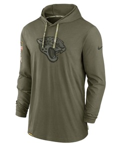 Men Jacksonville Jaguars 2022 Salute to Service Tonal Pullover Hoodie - Olive