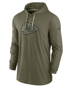 Men Kansas City Chiefs 2022 Salute to Service Tonal Pullover Hoodie - Olive