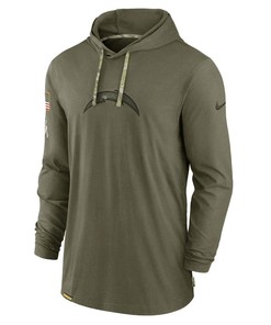 Men Los Angeles Chargers 2022 Salute to Service Tonal Pullover Hoodie - Olive