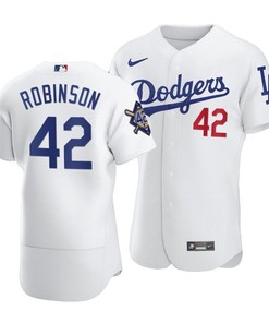 Men Los Angeles Dodgers Jackie Robinson 42 Jackie Robinson Day Home Jersey White