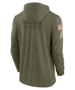 Men Minnesota Vikings 2022 Salute to Service Tonal Pullover Hoodie - Olive