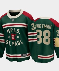 Men Minnesota Wild 38 Ryan Hartman 2022 Winter Classic Green State Of Hockey Jersey Jersey