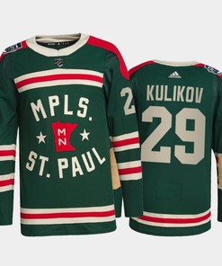 Men Minnesota Wild Dmitry Kulikov 29 2022 Winter Classic Green Jersey Jersey