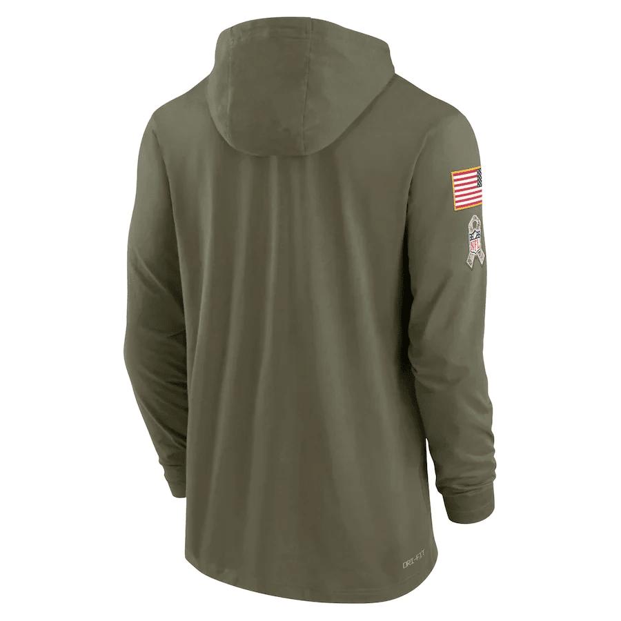Men New Orleans Saints 2022 Salute to Service Tonal Pullover Hoodie - Olive