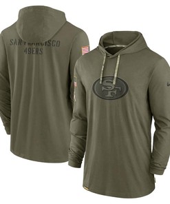 Men San Francisco 49ers 2022 Salute to Service Tonal Pullover Hoodie - Olive