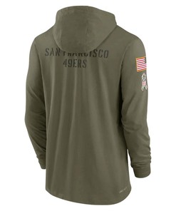 Men San Francisco 49ers 2022 Salute to Service Tonal Pullover Hoodie - Olive