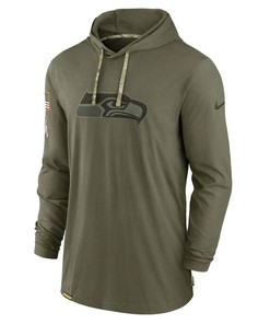 Men Seattle Seahawks 2022 Salute to Service Tonal Pullover Hoodie - Olive