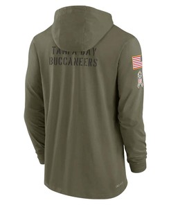 Men Tampa Bay Buccaneers 2022 Salute to Service Tonal Pullover Hoodie - Olive