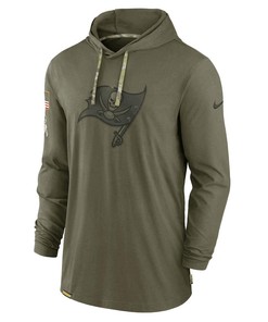 Men Tampa Bay Buccaneers 2022 Salute to Service Tonal Pullover Hoodie - Olive