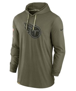 Men Tennessee Titans 2022 Salute to Service Tonal Pullover Hoodie - Olive