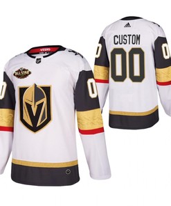 Men Vegas Golden Knights 00 Custom 2023 All-Star White Jersey Away Jersey