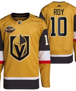 Men Vegas Golden Knights 10 Nicolas Roy Primegreen Gold Jersey 2023 All-Star Jersey