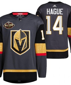 Men Vegas Golden Knights 14 Nicolas Hague Alternate Primegreen Black Jersey 2023 All-Star Jersey