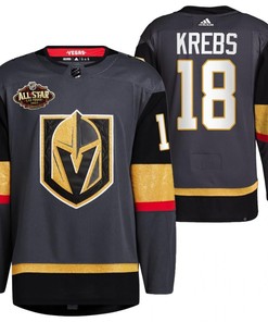 Men Vegas Golden Knights 18 Peyton Krebs Alternate Primegreen Black Jersey 2023 All-Star Jersey