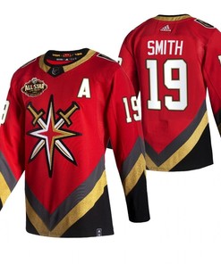 Men Vegas Golden Knights 19 Reilly Smith 2023 All-Star Red Jersey Reverse Retro Jersey