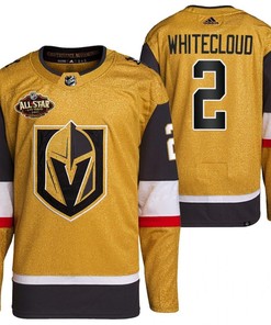 Men Vegas Golden Knights 2 Zach Whitecloud Primegreen Gold Jersey 2023 All-Star Jersey