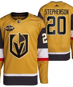 Men Vegas Golden Knights 20 Chandler Stephenson Primegreen Gold Jersey 2023 All-Star Jersey