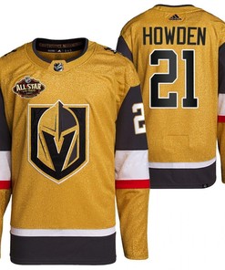 Men Vegas Golden Knights 21 Brett Howden Primegreen Gold Jersey 2023 All-Star Jersey