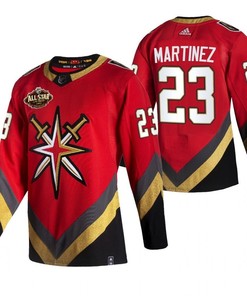 Men Vegas Golden Knights 23 Alec Martinez 2023 All-Star Red Jersey Reverse Retro Jersey